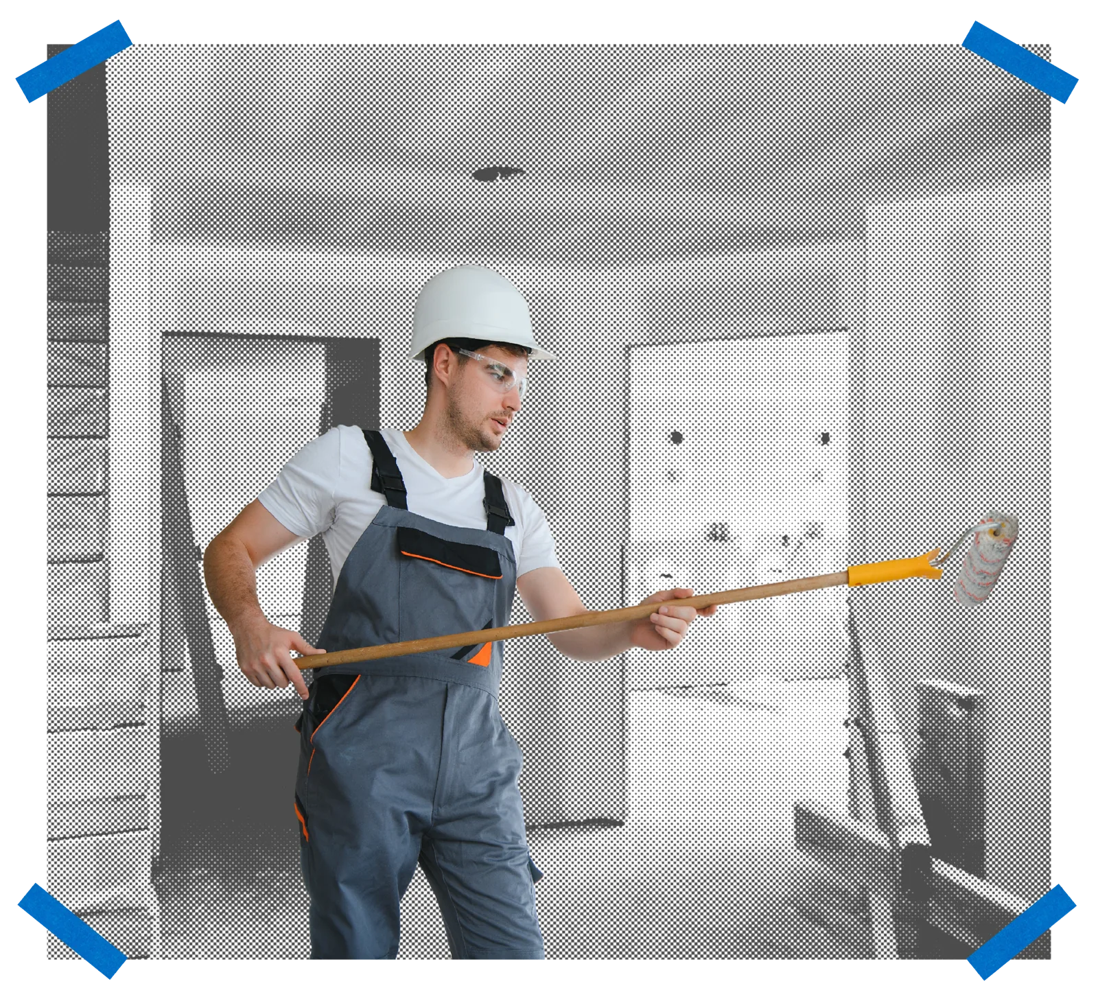 Interior painter cutting in a clean trim line